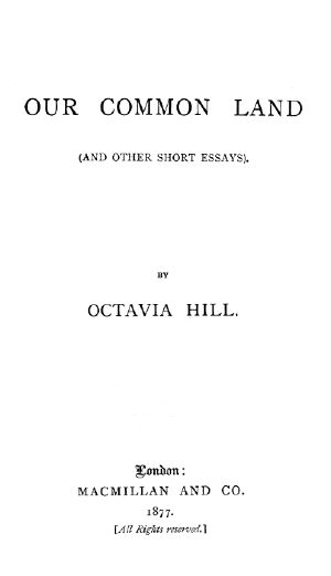 [Gutenberg 59654] • Our Common Land (and Other Short Essays)